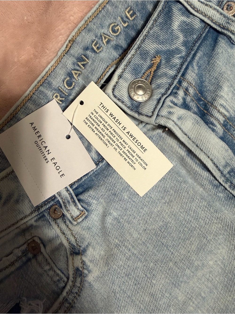 American Eagle Outfitters Light Blue Wide Leg Jeans - Picture 5 of 5